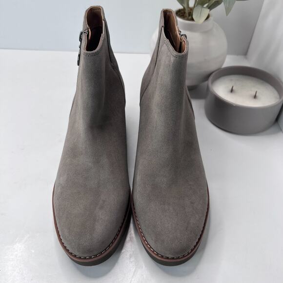 Vionic Hazal Wedge Ankle Boots Zip Up Stone Suede Arch Support Women 9.5 NWOB - Picture 5 of 10